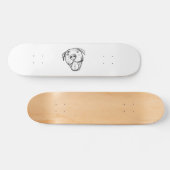 Skateboard dessin de bulle simple amoureux de les chiens noir (Horz)