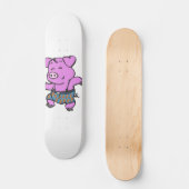 Skateboard Dessin de Danser du Cochon drôle | choisir la coul (Recto)