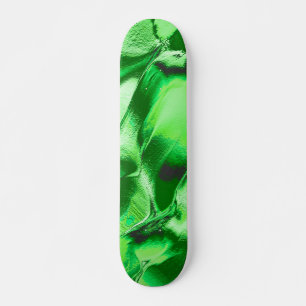 Skateboard Dessin de dunes vertes et métalliques