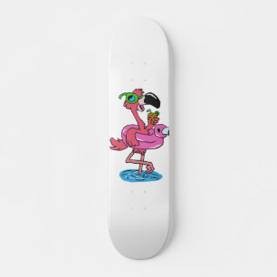 Skateboard Dessin de Flamant rose d'été  choisir la couleur