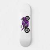 Skateboard Dessin de moto de sport violet (Devant)