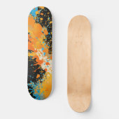 Skateboard Dessin de peinture futuriste, panthère noir, look, (Recto)