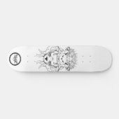 Skateboard Dessin de trait noir et blanc (Horz)
