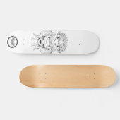 Skateboard Dessin de trait noir et blanc (Horz)