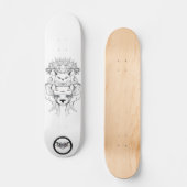 Skateboard Dessin de trait noir et blanc (Recto)