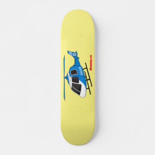 Skateboard Dessin d'hélicoptère du service de police mignon