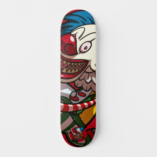 Skateboard Dessin d'horreur coloré Clown de tueur de tronçonn