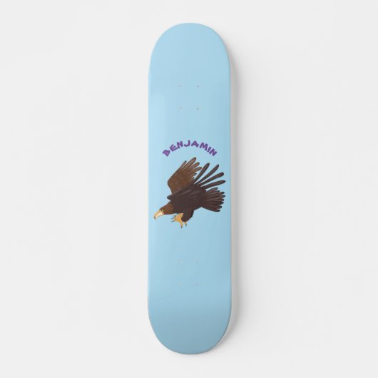 Skateboard dessin humoristique d'aigle royal (Devant)