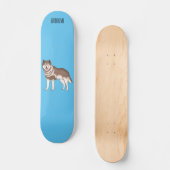 Skateboard dessin humoristique sibérien husky (Recto)