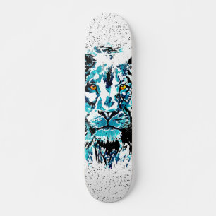 Skateboard Dessin Lion bleu Lion Skate