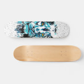 Skateboard Dessin Lion bleu | Patinage Lion (Horz)
