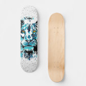 Skateboard Dessin Lion bleu | Patinage Lion (Recto)