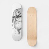 Skateboard Dessin noir et blanc de l'Anime de colère (Recto)