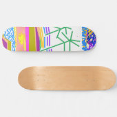 Skateboard Destination Vacances Festive Abstrait (Horz)