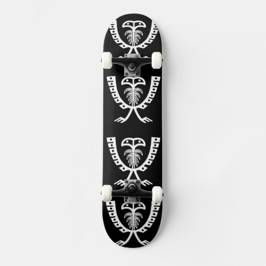 Skateboard Deux aigle blanc en tête (Recto)