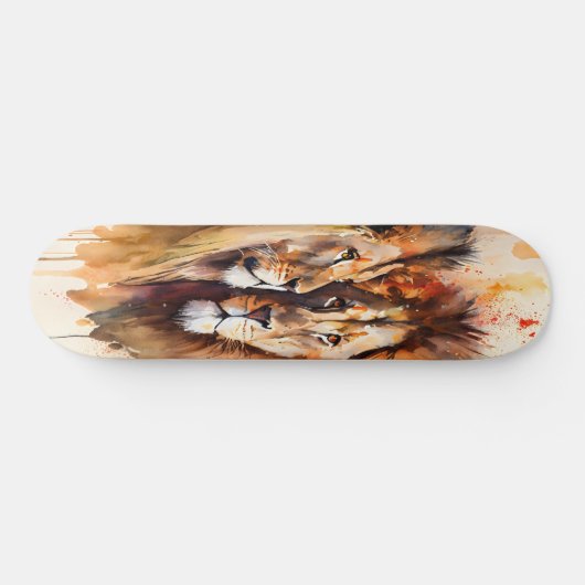 Skateboard deux lions (Horz)