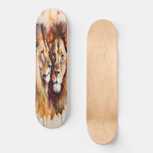 Skateboard deux lions (Recto)