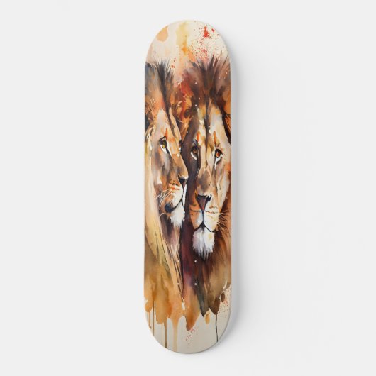 Skateboard deux lions (Recto)