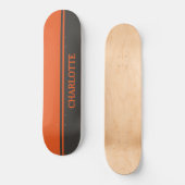 Skateboard Deux tons gras orange et noir (Recto)