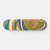 Skateboard Déversement - Bleu, Vert olive, Rose et Crème (Horz)