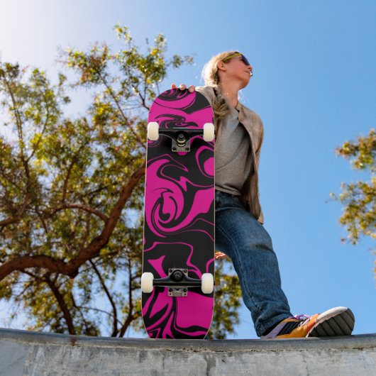 Skateboard Déversement - Magenta et noir (Extérieur 1)