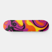 Skateboard Déversement - orange, noir, rose et jaune (Horz)