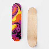 Skateboard Déversement - orange, noir, rose et jaune (Recto)