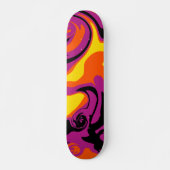 Skateboard Déversement - orange, noir, rose et jaune (Devant)