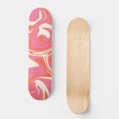 Skateboard Déversement - rose, orange et crème (Recto)