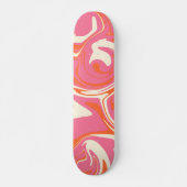 Skateboard Déversement - rose, orange et crème (Devant)