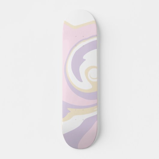 Skateboard Déversement - rose pastel, jaune et violet (Devant)