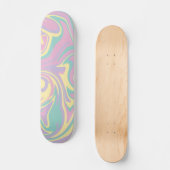 Skateboard Déversement - rose pastel, jaune, violet et vert (Recto)