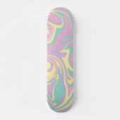 Skateboard Déversement - rose pastel, jaune, violet et vert (Devant)