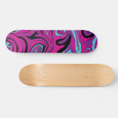 Skateboard Déversement - rose, violet, bleu et noir (Horz)