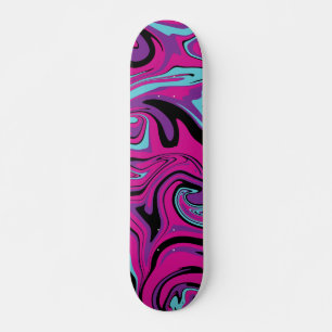 Skateboard Déversement - rose, violet, bleu et noir