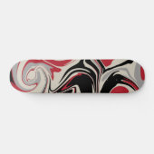 Skateboard Déversement - Rouge, gris, noir et blanc os (Horz)
