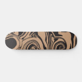 Skateboard Déverser dans Tan et Noir rétro, tourbillon de mar (Horz)
