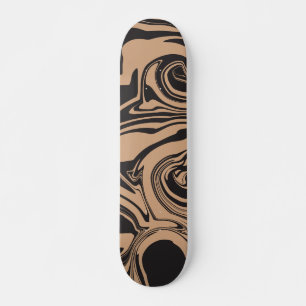 Skateboard Déverser dans Tan et Noir rétro, tourbillon de mar