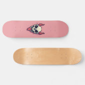Skateboard Diablesse qui tire la langue sur fond rose (Horz)