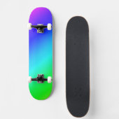 Skateboard Diagonale arc-en-ciel bleu à vert (Devant)