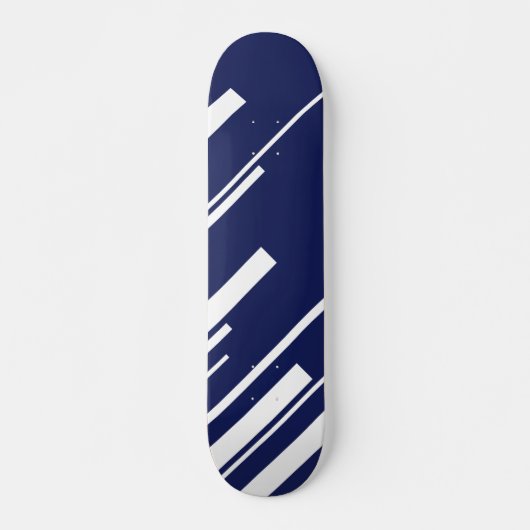 Skateboard Diagonales - Bleu et Blanc (Devant)