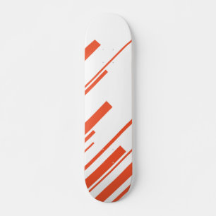 Skateboard Diagonales en orange et blanc