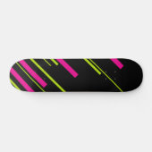 Skateboard Diagonales en vert citron, rose et noir (Horz)