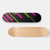 Skateboard Diagonales en vert citron, rose et noir (Horz)