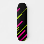 Skateboard Diagonales en vert citron, rose et noir (Devant)