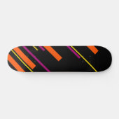 Skateboard Diagonales - Noir, rose, orange et jaune (Horz)
