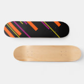 Skateboard Diagonales - Noir, rose, orange et jaune (Horz)
