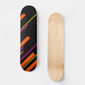 Skateboard Diagonales - Noir, rose, orange et jaune (Recto)