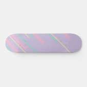 Skateboard Diagonales - Pastel rose, jaune, violet et vert (Horz)