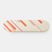 Skateboard Diagonales - rose, orange et crème (Horz)